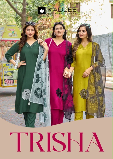 Trisha By Kadlee Rayon Weaving Kurti With Bottom Dupatta 